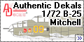 Обзор Authentic Decals 1/72 B-25 Mitchell - Наряд вне очеред